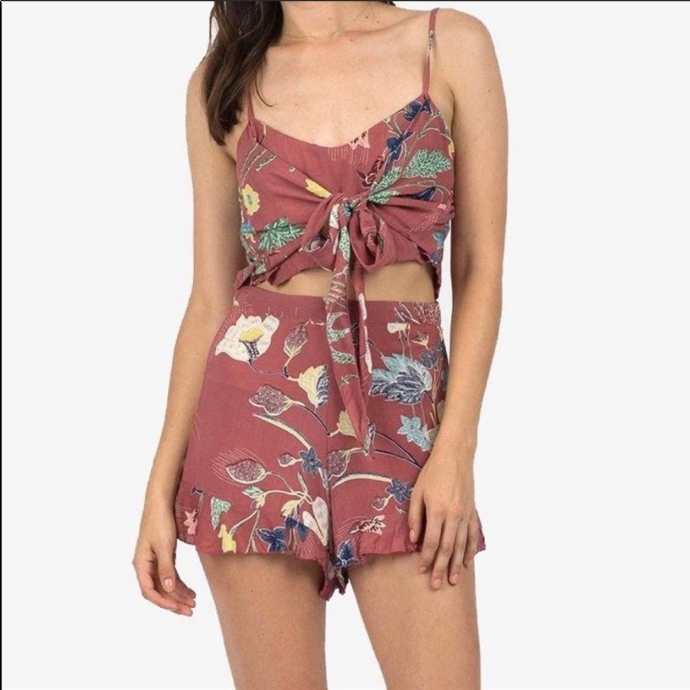 Cleobella Small short crop top set zip back NWT